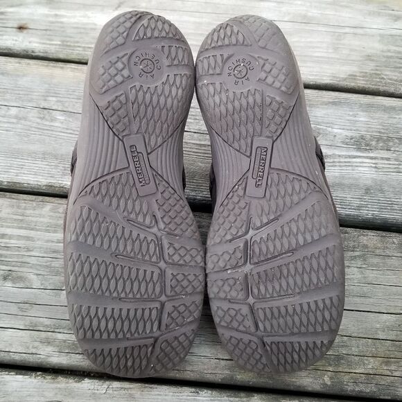 Merrell Encore Bracken Brown Leather Braided Slide Q2 Slip On Shoes Woman's 10 - Picture 7 of 10